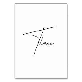 Elegante kalligrafische Hochzeitstil-Tischnummer 3 Tischnummer