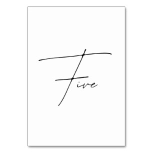 Elegante kalligrafische Hochzeitstil-Tischnummer 5 Tischnummer