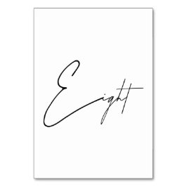 Elegante kalligrafische Hochzeitstil-Tischnummer 8 Tischnummer