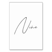 Elegante kalligrafische Hochzeitstil-Tischnummer 9 Tischnummer (Vorderseite)
