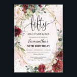 Elegante Kalligraphie 50 und fabelhaft 50. Einladung<br><div class="desc">Elegante Kalligraphie 50 und fabelhafte 50. Geburtstagseinladung,  Kontaktieren Sie mich für passende Artikel oder zur Anpassung,  Blush-Rose ©</div>