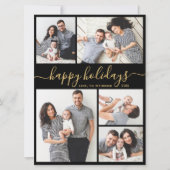 Elegante Kalligraphie 5 Foto Collage Weihnachten (Vorderseite)