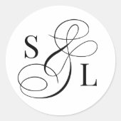 Elegante Kalligraphie Ampersand Monogram Wedding Runder Aufkleber (Vorderseite)
