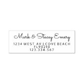 Elegante Kalligraphie Anschrift Briefmarke, Rückse Permastempel (Design)