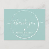 Elegante Kalligraphie - Aquamarine Hochzeit Vielen Postkarte (Vorderseite)