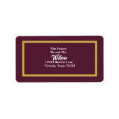 Elegante Kalligraphie auf dunkler Lila Rücksendead Adressaufkleber (Vorne)