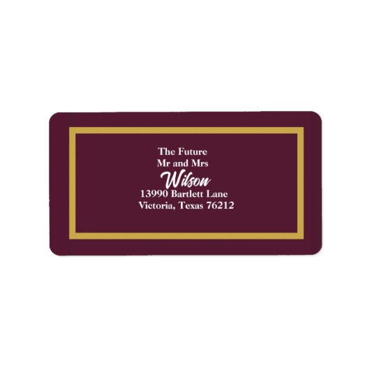 Elegante Kalligraphie auf dunkler Lila Rücksendead Adressaufkleber (Vorne)