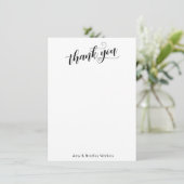 Elegante Kalligraphie auf Simple Black and White Dankeskarte (Stehend Vorderseite)