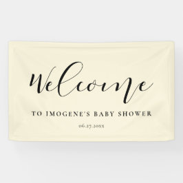 Elegante Kalligraphie Babydusche Begrüßung Banner