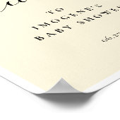 Elegante Kalligraphie Babydusche Begrüßung Poster (Ecke)