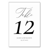Elegante Kalligraphie Black & White Luxury Wedding Tischnummer (Vorderseite)