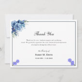 elegante Kalligraphie blühende Beerdigung Dankeskarte (Vorderseite)