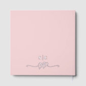 Elegante Kalligraphie Blush Pink Silver Foil Weddi Gästebuch (Rückseite)