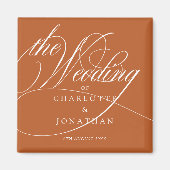 Elegante Kalligraphie Bohemische Gastgeschenke Hoc Magnet (Vorne)