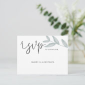 Elegante Kalligraphie Botanische Hochzeit Rsvp Postkarte (Stehend Vorderseite)