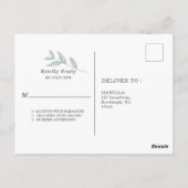 Elegante Kalligraphie Botanische Hochzeit Rsvp Postkarte (Rückseite)