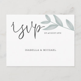 Elegante Kalligraphie Botanische Hochzeit Rsvp Postkarte