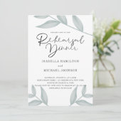 Elegante Kalligraphie Botanische Probe Abendessen Einladung (Stehend Vorderseite)