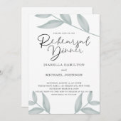 Elegante Kalligraphie Botanische Probe Abendessen Einladung (Vorne/Hinten)