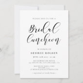 Elegante Kalligraphie Bridal Mittagessen Einladung (Vorderseite)