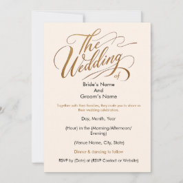 Elegante Kalligraphie "Die Hochzeit der" Einladung