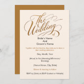 Elegante Kalligraphie "Die Hochzeit der" Einladung (Vorne/Hinten)