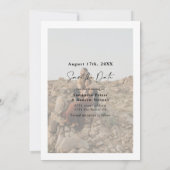 Elegante Kalligraphie, einfach 2 Fotos Save the Da Date (Rückseite)