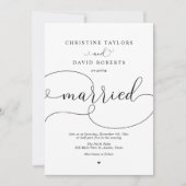 Elegante Kalligraphie, einfache moderne Hochzeitsf Einladung (Vorderseite)