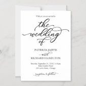 Elegante Kalligraphie Einladung zur Hochzeit (Vorderseite)