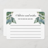 Elegante Kalligraphie-Eukalyptus-Aquarellfarben-Gr Begleitkarte (Vorne/Hinten)