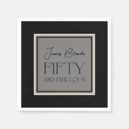 Elegante Kalligraphie Fifty & Fabulous Unisex Serviette