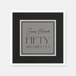 Elegante Kalligraphie Fifty & Fabulous Unisex Serviette