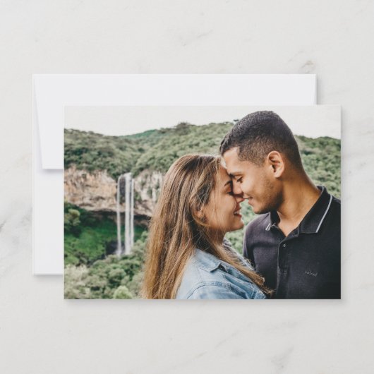 Elegante Kalligraphie FotoCollage Save the Date (Rückseite)