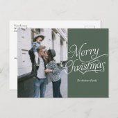 Elegante Kalligraphie Frohe Weihnachtsfeiertage Fo Postkarte (Vorne/Hinten)