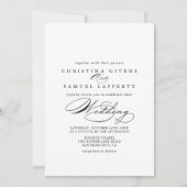Elegante Kalligraphie Front & Back Wedding Einladung (Vorderseite)
