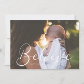 Elegante Kalligraphie glauben inspirierendes Foto Feiertagskarte (Vorderseite)