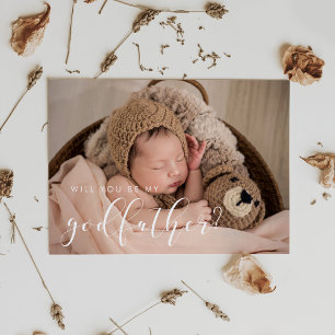 Elegante Kalligraphie Godvaterkarte Einladung