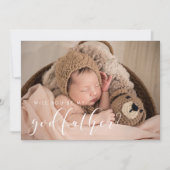 Elegante Kalligraphie Godvaterkarte Einladung (Vorderseite)