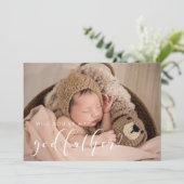 Elegante Kalligraphie Godvaterkarte Einladung (Stehend Vorderseite)