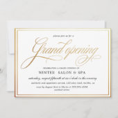 elegante Kalligraphie Gold Grand Opening Einladung (Vorderseite)