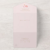 Elegante Kalligraphie, Gold und Blütenhochzeit All In One Einladung (Außenbereich)