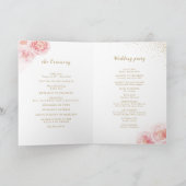 Elegante Kalligraphie, Gold und Blütenhochzeit Programm (Innenseite)