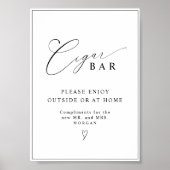 Elegante Kalligraphie Gunst Cigar Bar Wedding Sign Poster (Vorne)