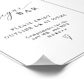 Elegante Kalligraphie Gunst Cigar Bar Wedding Sign Poster (Ecke)