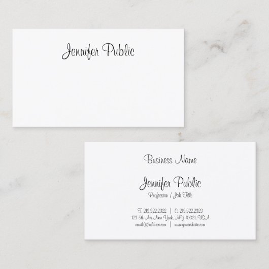 Elegante Kalligraphie Handgeschriebenes Skript Mod Visitenkarte (Vorne/Hinten)