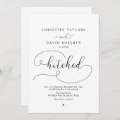 Elegante Kalligraphie, Hitched Einladung (Vorne/Hinten)