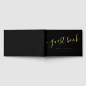 Elegante Kalligraphie Hochzeit echter Folie schwar Gästebuch (Voll)