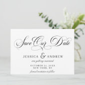 Elegante Kalligraphie Hochzeit einfach Save the Da Date (Stehend Vorderseite)
