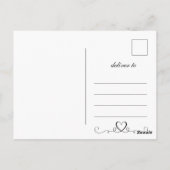 Elegante Kalligraphie Hochzeit einfach Save the Da Postkarte (Rückseite)