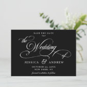 Elegante Kalligraphie Hochzeit einfach Save the Da Save The Date (Stehend Vorderseite)